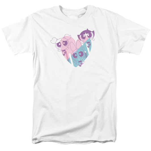 POWERPUFF GIRLS : POWERPUFF HEART S\S ADULT 18\1 White 2X