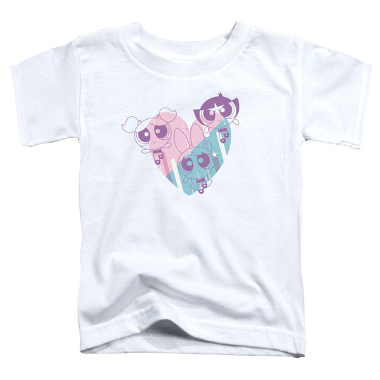 POWERPUFF GIRLS : POWERPUFF HEART S\S TODDLER TEE White LG (4T)