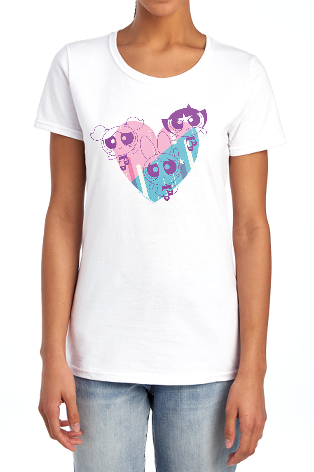 POWERPUFF GIRLS : POWERPUFF HEART WOMENS SHORT SLEEVE White 2X