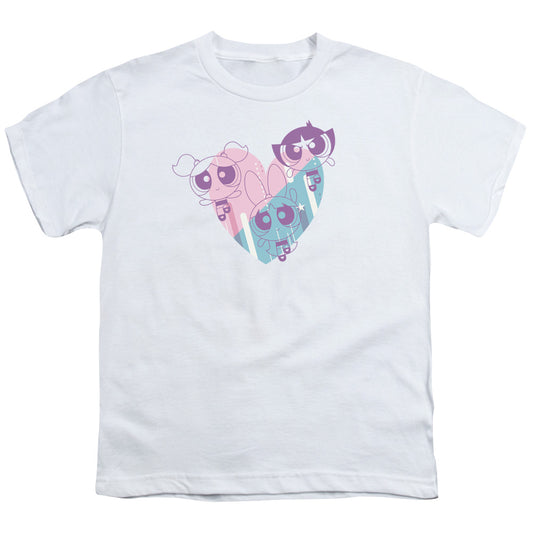 POWERPUFF GIRLS : POWERPUFF HEART S\S YOUTH 18\1 White XL