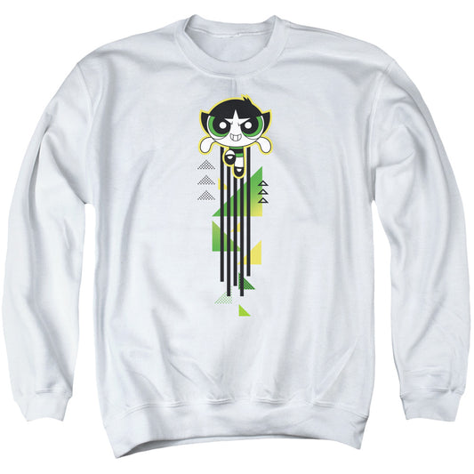 POWERPUFF GIRLS : BUTTERCUP STREAK ADULT CREW SWEAT White MD