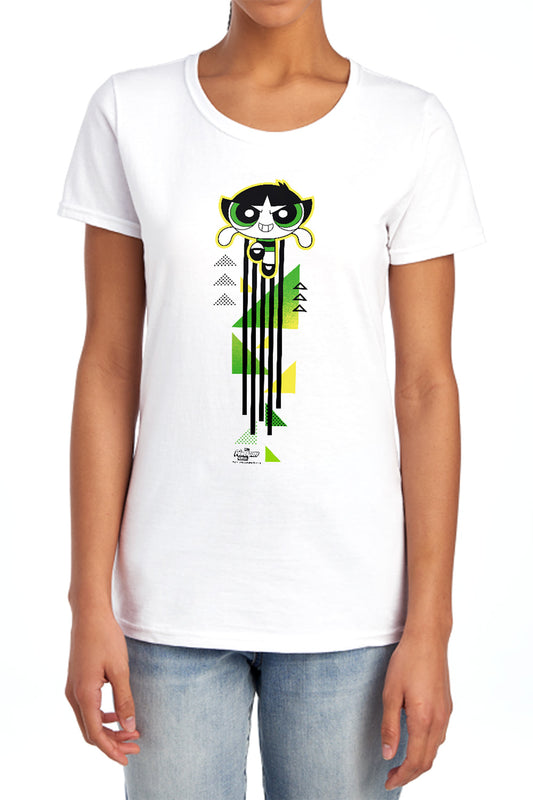 POWERPUFF GIRLS : BUTTERCUP STREAK WOMENS SHORT SLEEVE White SM