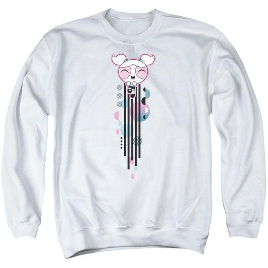 POWERPUFF GIRLS : BUBBLES STREAK ADULT CREW SWEAT White 2X