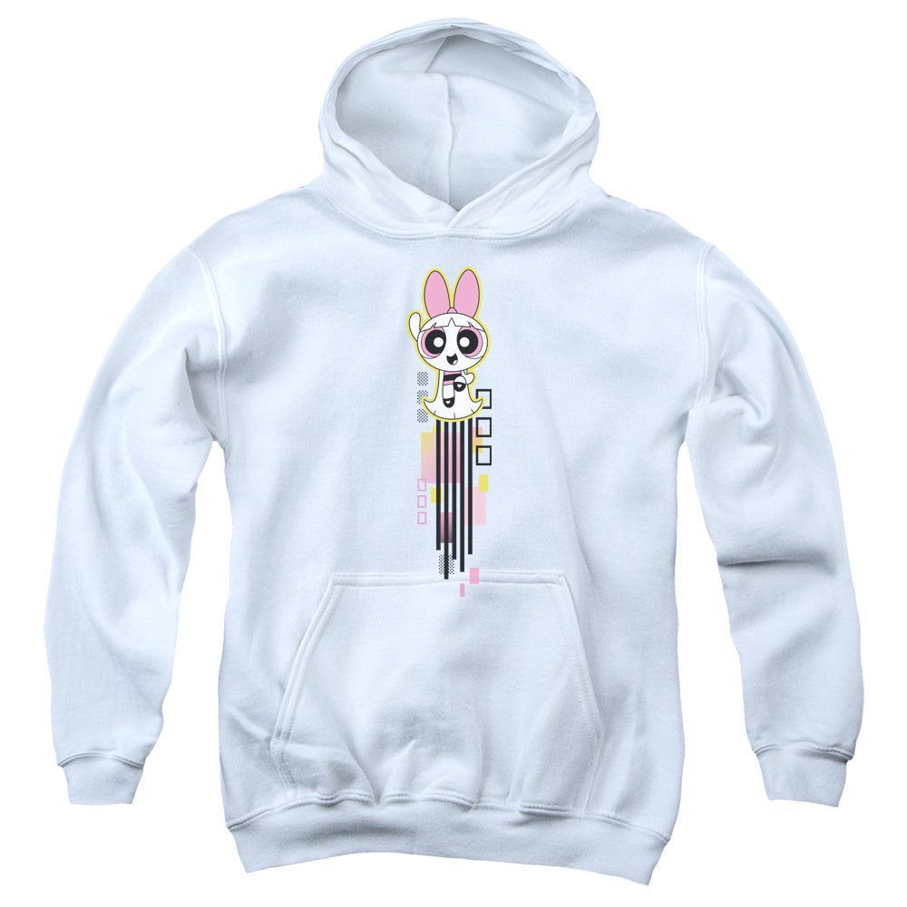 POWERPUFF GIRLS : BLOSSOM STREAK YOUTH PULL OVER HOODIE White LG