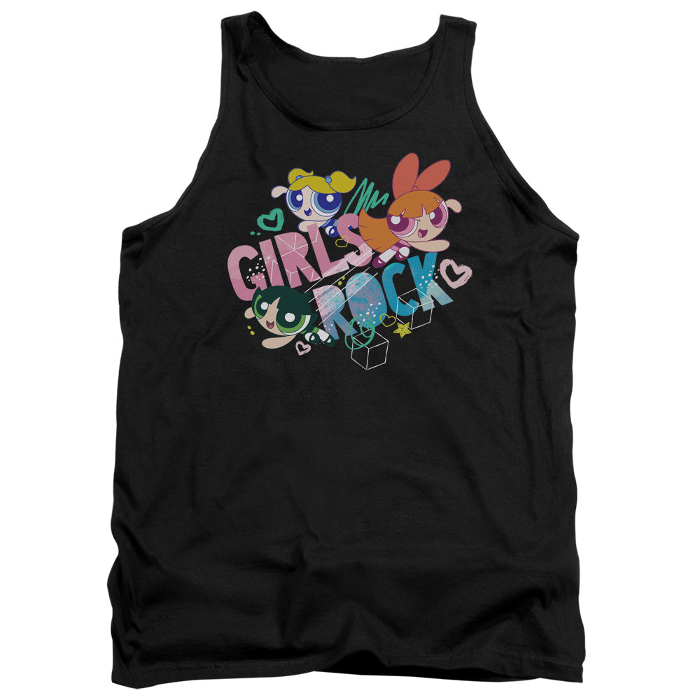 POWERPUFF GIRLS : GIRLS ROCK ADULT TANK Black 2X