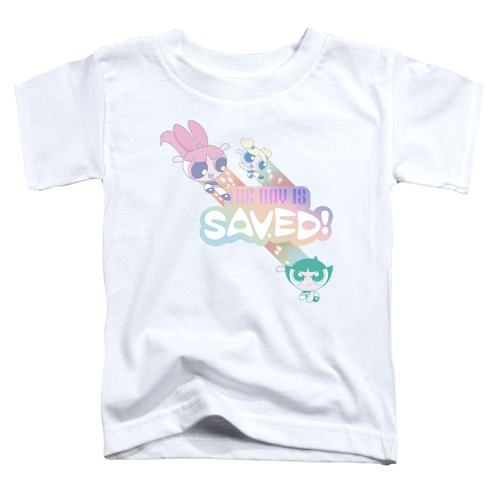 POWERPUFF GIRLS : THE DAY IS SAVED S\S TODDLER TEE White LG (4T)