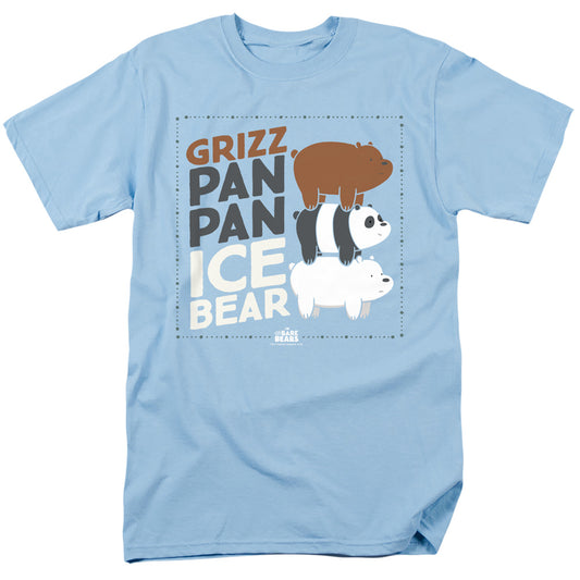 WE BARE BEARS : GRIZZ PAN PAN ICE BEAR S\S ADULT 18\1 Light Blue LG