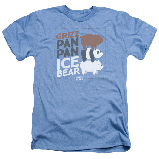 WE BARE BEARS : GRIZZ PAN PAN ICE BEAR ADULT HEATHER Light Blue XL