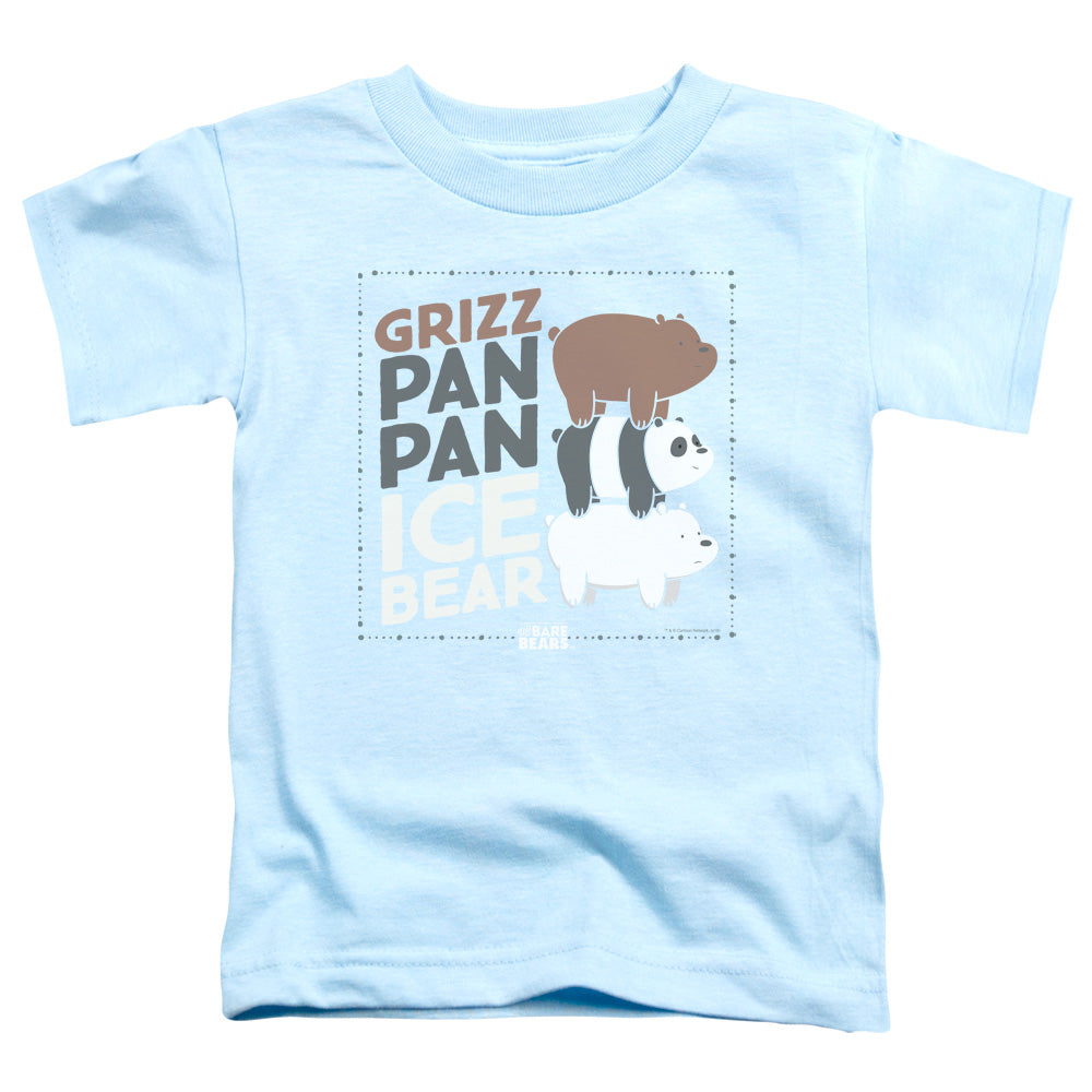 WE BARE BEARS : GRIZZ PAN PAN ICE BEAR S\S TODDLER TEE Light Blue LG (4T)