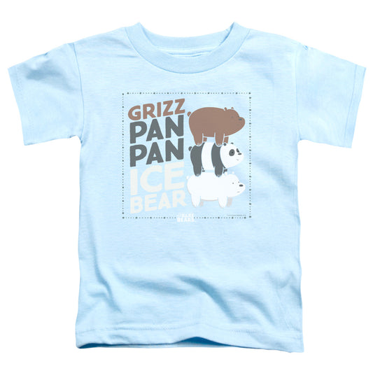 WE BARE BEARS : GRIZZ PAN PAN ICE BEAR S\S TODDLER TEE Light Blue LG (4T)