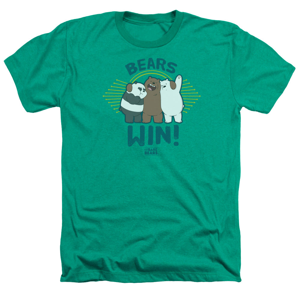 WE BARE BEARS : BEARS WIN ADULT HEATHER Kelly Green 3X