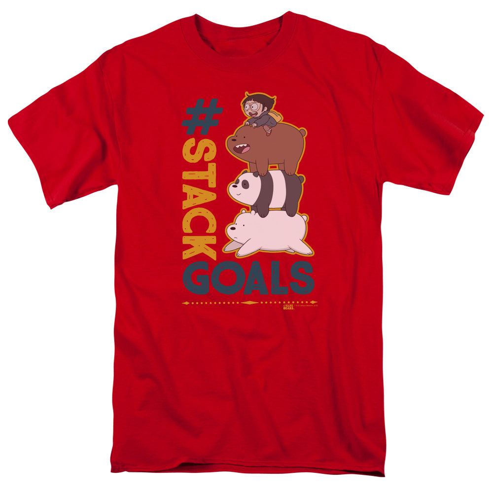 WE BARE BEARS : STACK GOALS S\S ADULT 18\1 Red 2X