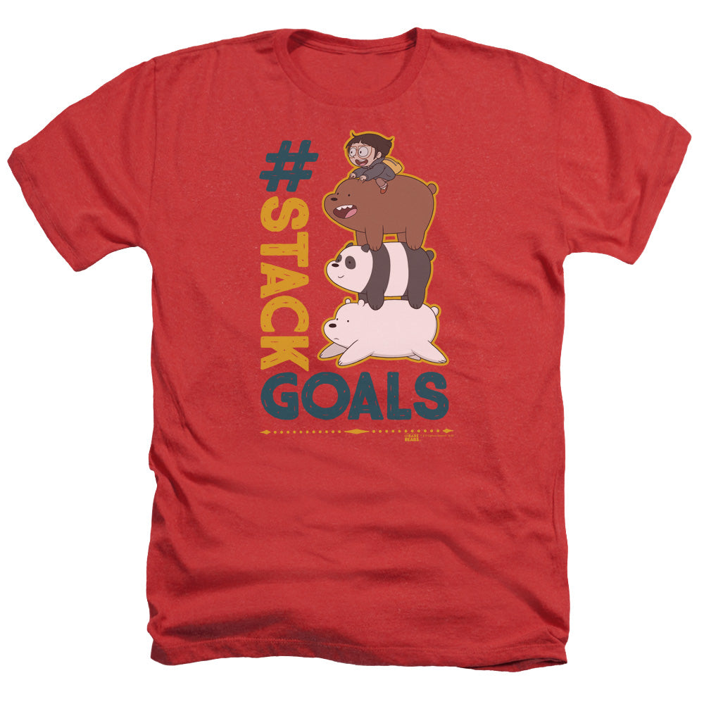 WE BARE BEARS : STACK GOALS ADULT HEATHER Red 2X