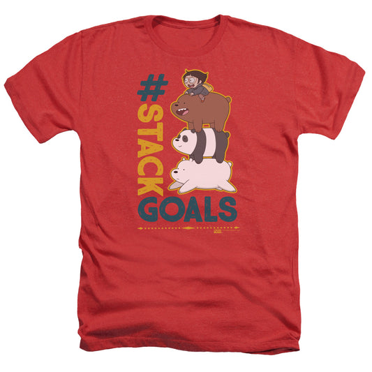 WE BARE BEARS : STACK GOALS ADULT HEATHER Red 2X