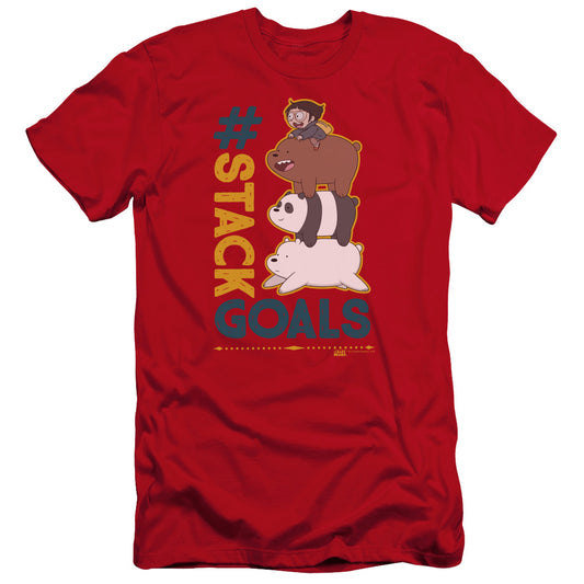 WE BARE BEARS : STACK GOALS PREMIUM CANVAS ADULT SLIM FIT 30\1 Red 2X