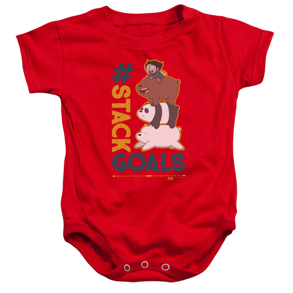 WE BARE BEARS : STACK GOALS INFANT SNAPSUIT Red LG (18 Mo)