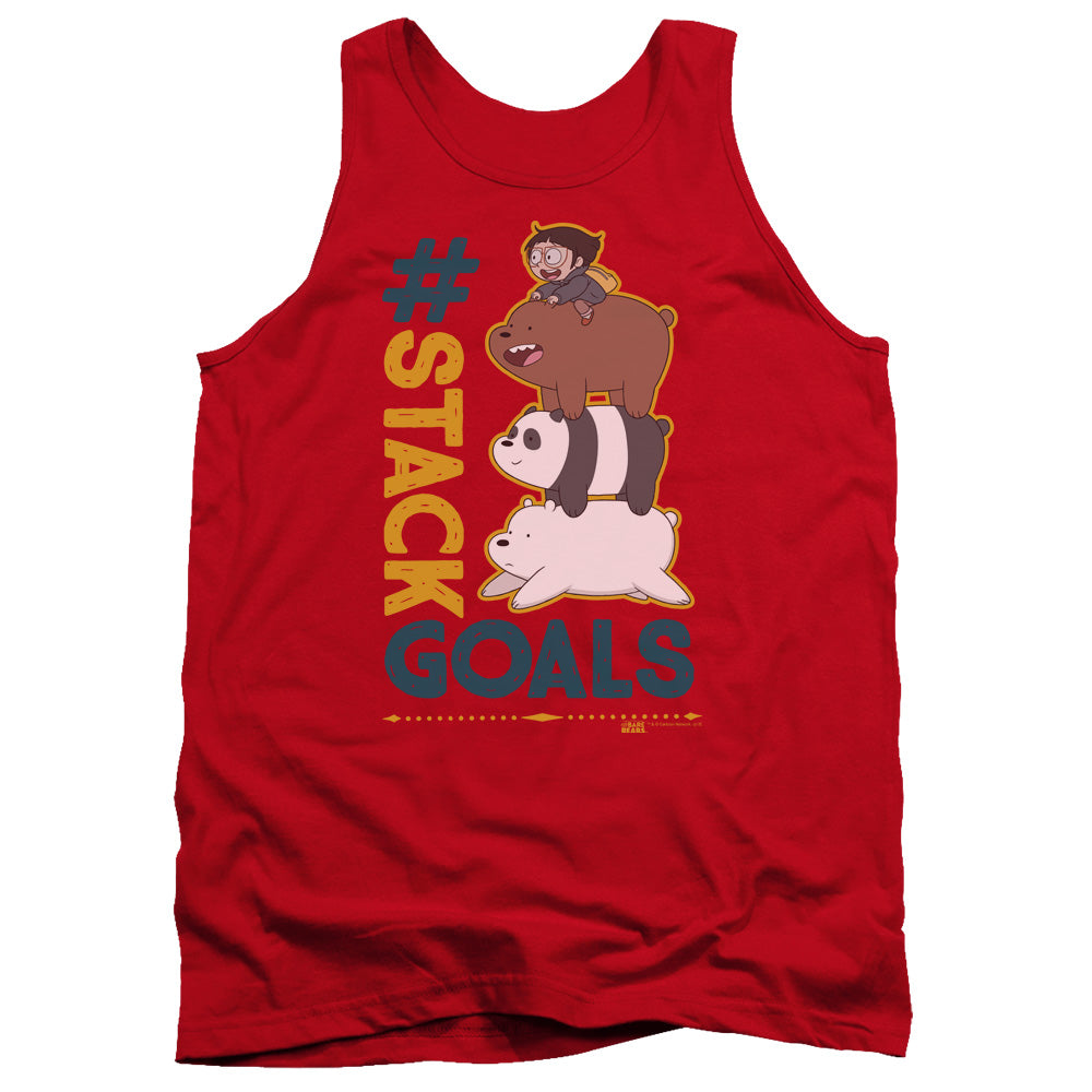 WE BARE BEARS : STACK GOALS ADULT TANK Red 2X