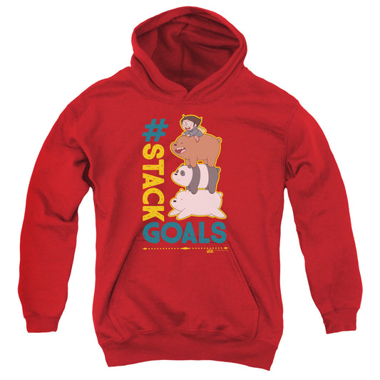 WE BARE BEARS : STACK GOALS YOUTH PULL OVER HOODIE Red LG