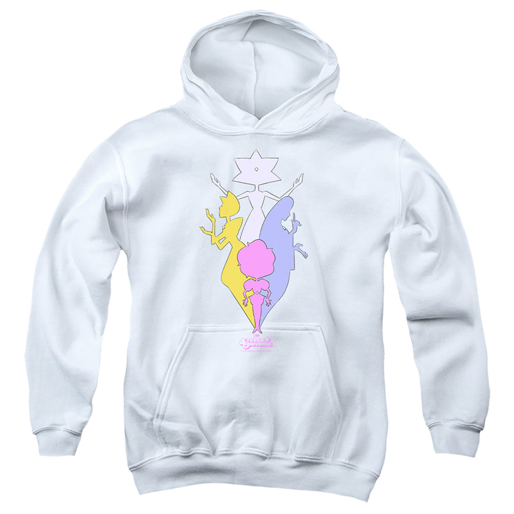 STEVEN UNIVERSE : THE DIAMONDS YOUTH PULL OVER HOODIE White SM