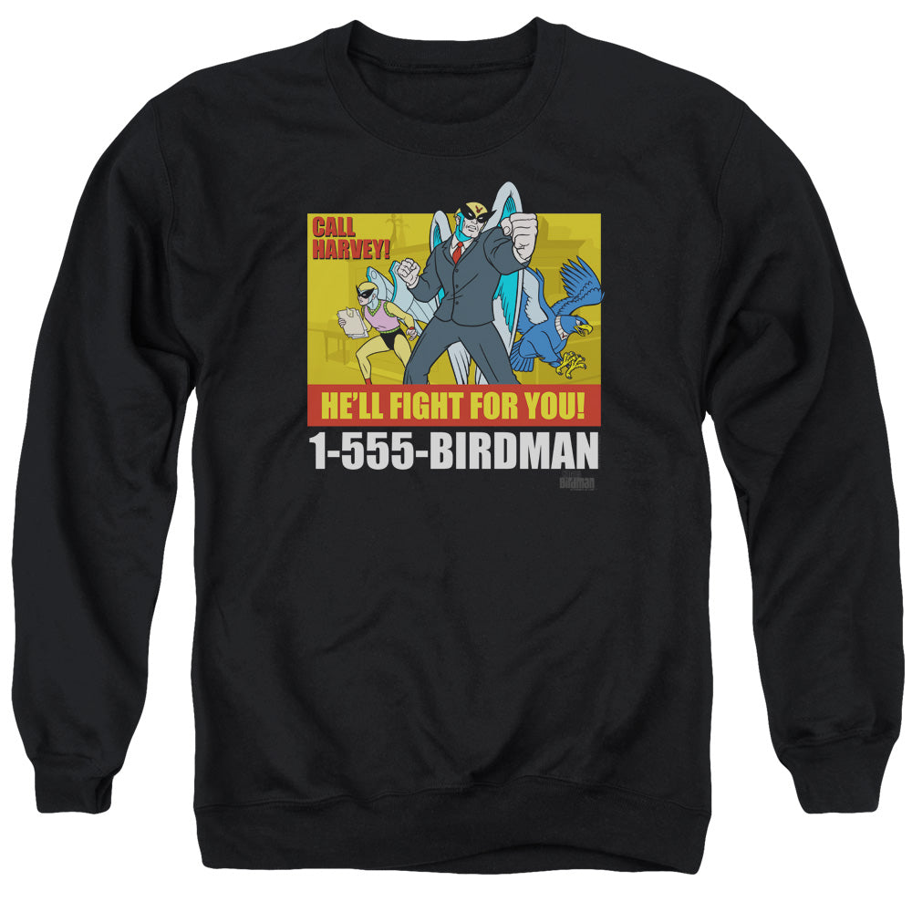 HARVEY BIRDMAN : BIRDMAN AD ADULT CREW SWEAT Black LG