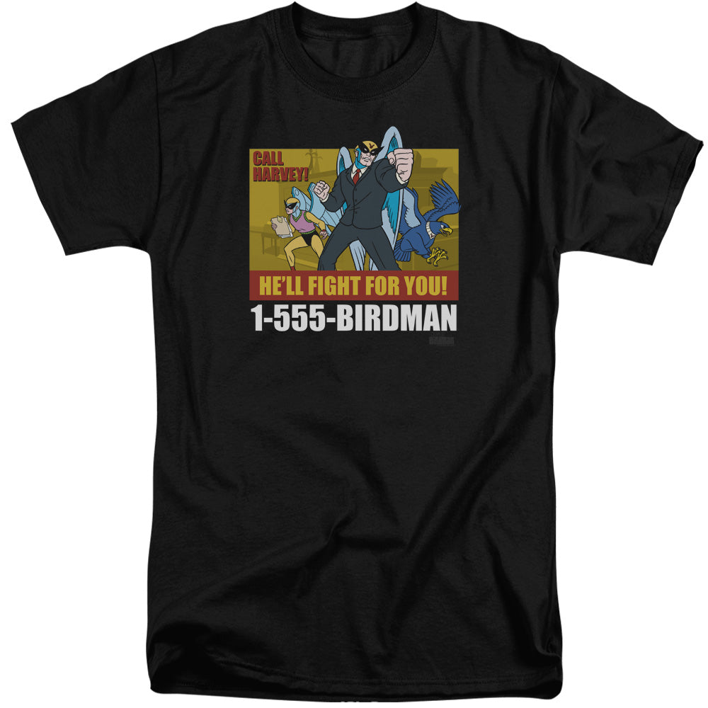 HARVEY BIRDMAN : BIRDMAN AD ADULT TALL FIT SHORT SLEEVE Black 3X