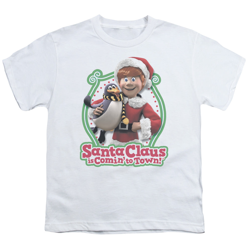 SANTA CLAUS IS COMIN TO TOWN : PENGUIN S\S YOUTH 18\1 White LG
