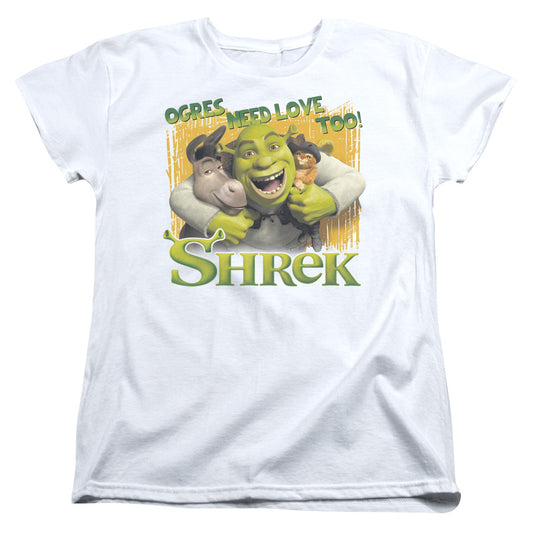 SHREK : OGRES NEED LOVE S\S WOMENS TEE White 2X