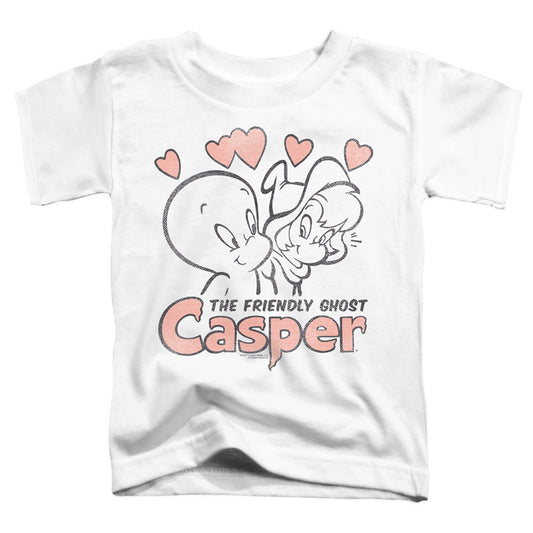 CASPER : HEARTS TODDLER SHORT SLEEVE White XL (5T)