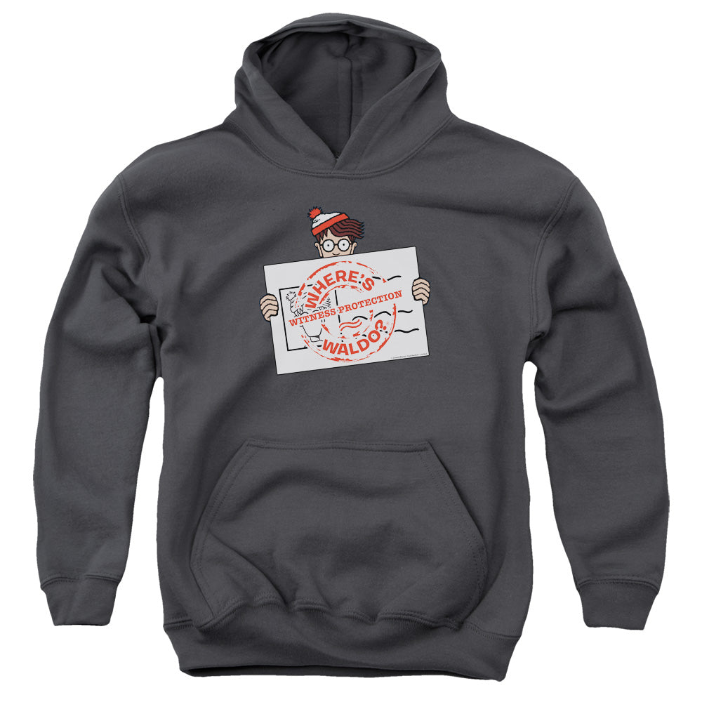 WHERE'S WALDO : WITNESS PROTECTION YOUTH PULL OVER HOODIE Charcoal LG