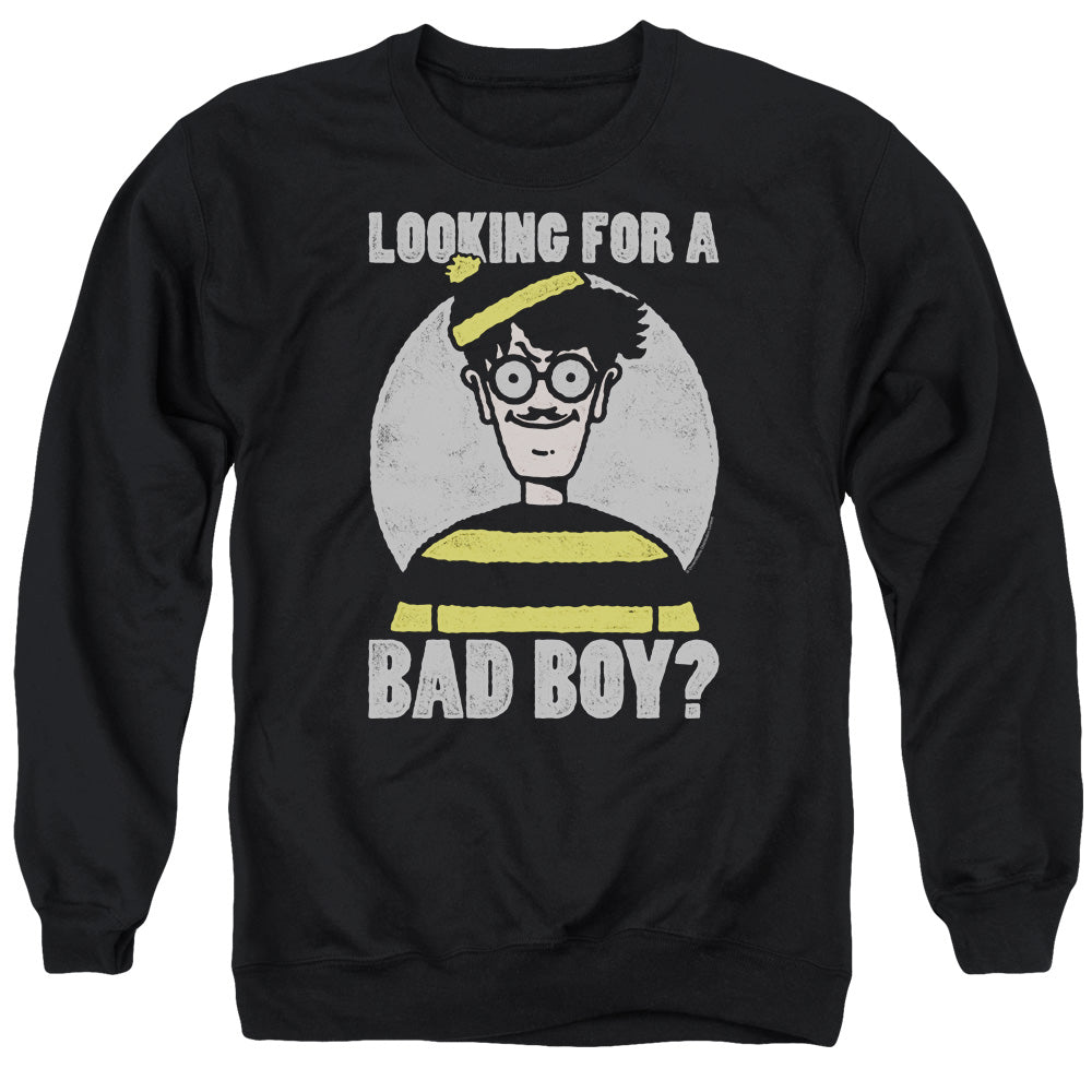 WHERE'S WALDO : BAD BOY ADULT CREW SWEAT Black LG