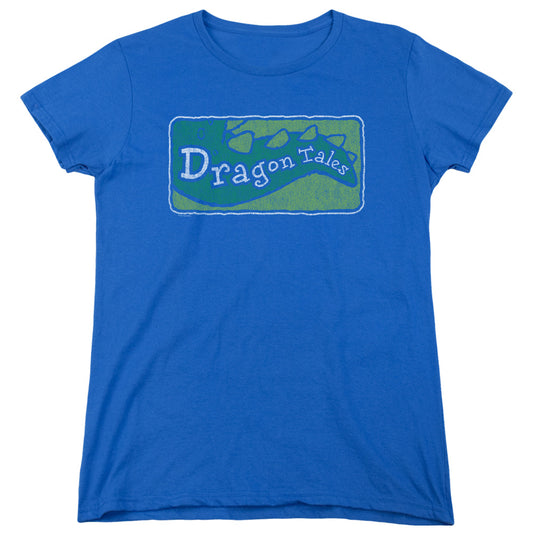 DRAGON TALES : LOGO DISTRESSED WOMENS SHORT SLEEVE ROYAL BLUE XL