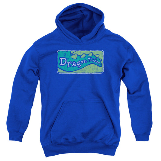 DRAGON TALES : LOGO DISTRESSED YOUTH PULL OVER HOODIE Royal Blue LG