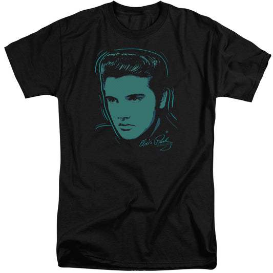 ELVIS PRESLEY : YOUNG DOTS S\S ADULT TALL BLACK 2X