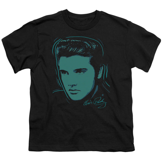 ELVIS PRESLEY : YOUNG DOTS S\S YOUTH 18\1 BLACK LG