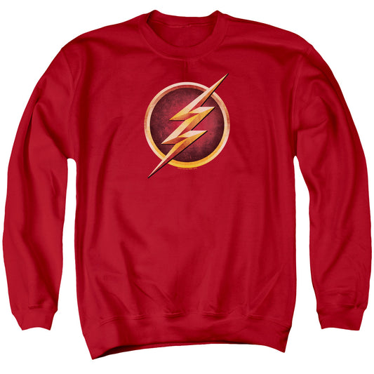 THE FLASH : CHEST LOGO ADULT CREW SWEAT Red 2X