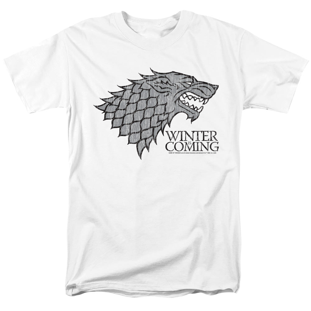 GAME OF THRONES STARTK WINTER IS COMING ON WHITE