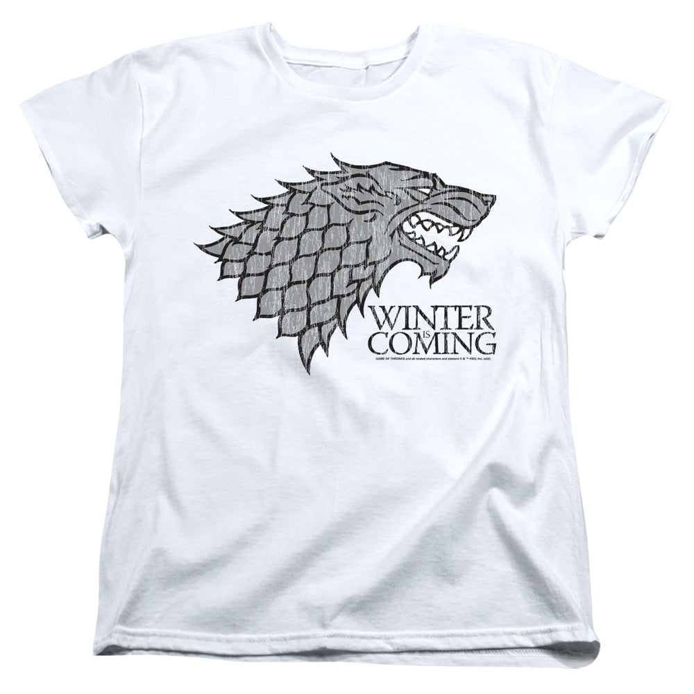 GAME OF THRONES STARTK WINTER IS COMING ON WHITE