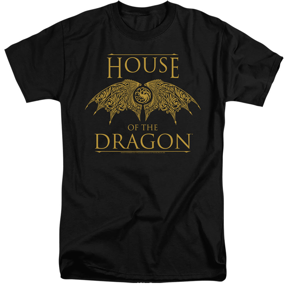 HOUSE OF THE DRAGON : DRAGON WINGS ADULT TALL FIT SHORT SLEEVE Black 3X