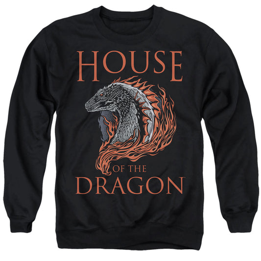 HOUSE OF THE DRAGON : HOD DRAGON ILLUSTRATION ADULT CREW SWEAT Black 2X