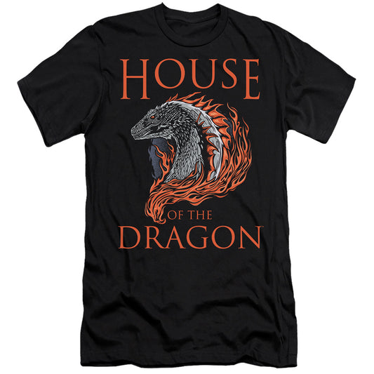 HOUSE OF THE DRAGON : HOD DRAGON ILLUSTRATION  PREMIUM CANVAS ADULT SLIM FIT 30\1 Black XL