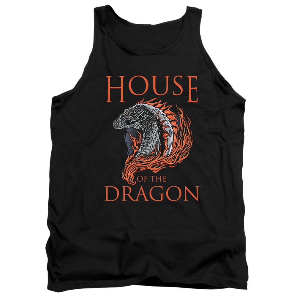 HOUSE OF THE DRAGON : HOD DRAGON ILLUSTRATION ADULT TANK Black 2X