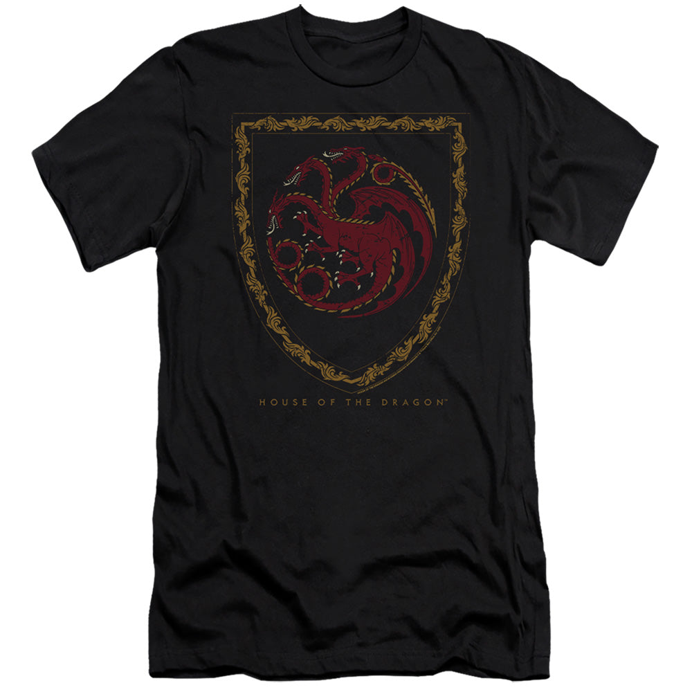 HOUSE OF THE DRAGON : DRAGON SHIELD VINTAGE DARK  PREMIUM CANVAS ADULT SLIM FIT 30\1 Black 2X