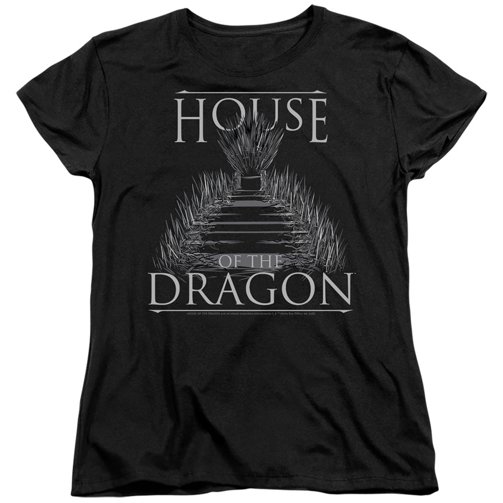 HOUSE OF THE DRAGON : SWORD THRONE WOMENS SHORT SLEEVE Black MD