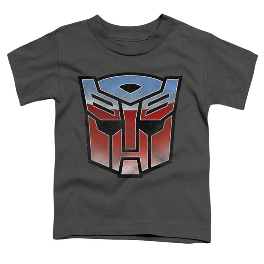 TRANSFORMERS : VINTAGE AUTOBOT LOGO S\S TODDLER TEE Charcoal LG (4T)