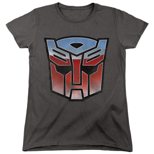 TRANSFORMERS : VINTAGE AUTOBOT LOGO WOMENS SHORT SLEEVE Charcoal 2X