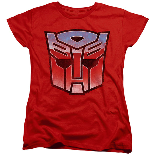 TRANSFORMERS : VINTAGE AUTOBOT LOGO WOMENS SHORT SLEEVE Red 2X