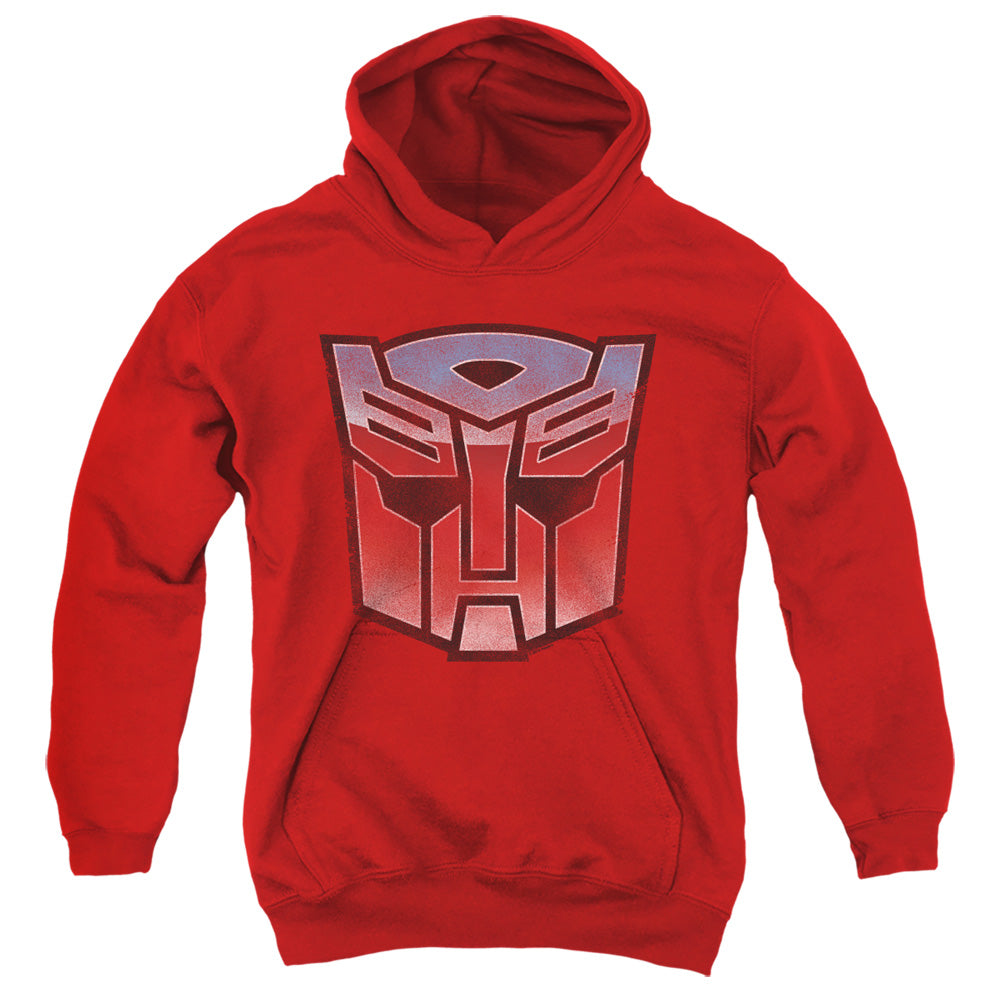 TRANSFORMERS : VINTAGE AUTOBOT LOGO YOUTH PULL OVER HOODIE Red LG