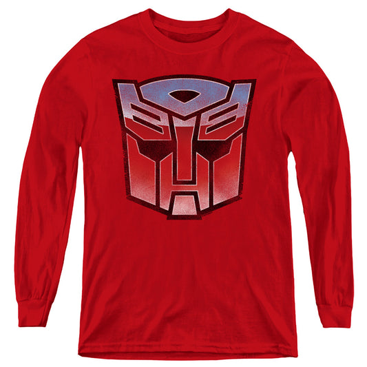 TRANSFORMERS : VINTAGE AUTOBOT LOGO L\S YOUTH Red LG