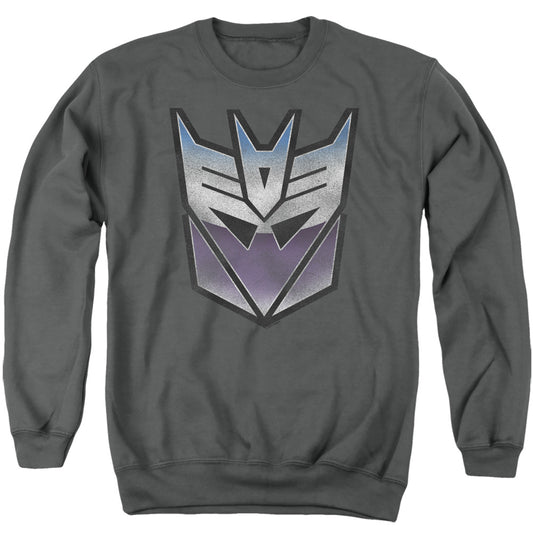 TRANSFORMERS : VINTAGE DECEPTICON LOGO ADULT CREW SWEAT Charcoal 2X