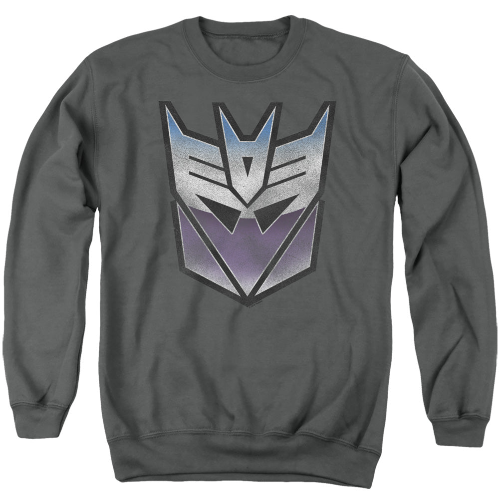 TRANSFORMERS : VINTAGE DECEPTICON LOGO ADULT CREW SWEAT Charcoal LG